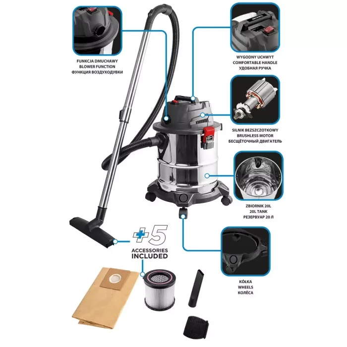 Akumulatorski mokro/suhi usisivač ENERGY+ 58GE124 GRAPHITE - Slika 2