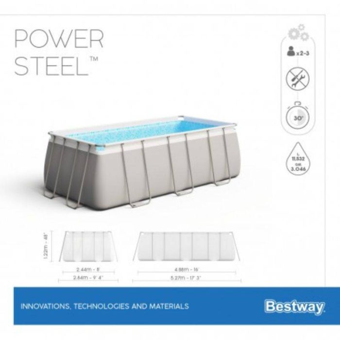BESTWAY-Bazen-POWER-STEEL-pumpa-4.88-x-2.44-x-1.22-m-1 BESTWAY Bazen POWER STEEL + pumpa 4.88 x 2.44 x 1.22 m - Slika 2