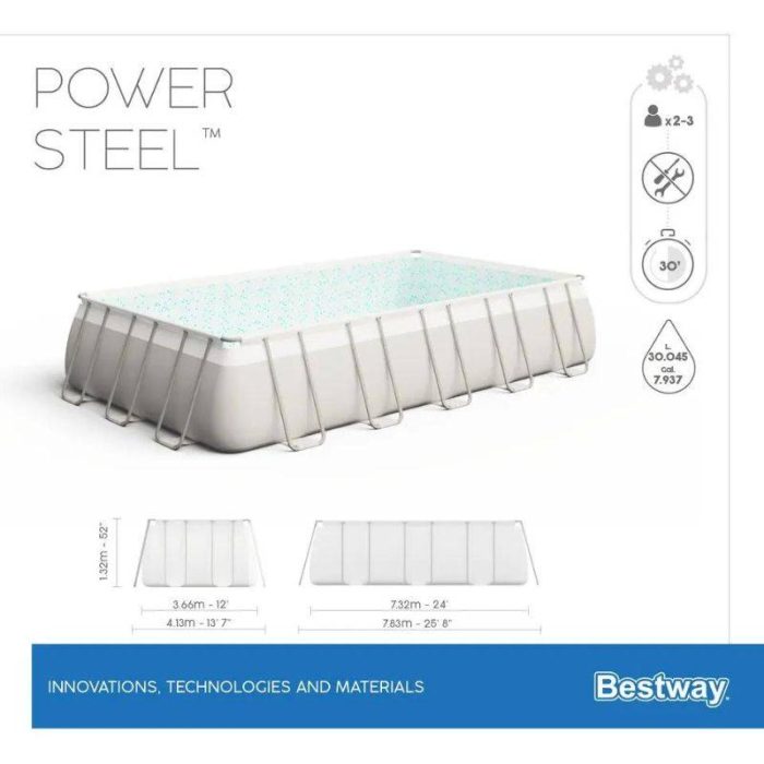 BESTWAY Bazen POWER STEEL + pumpa 7.32 x 3.66 x 1.32 m - Slika 4