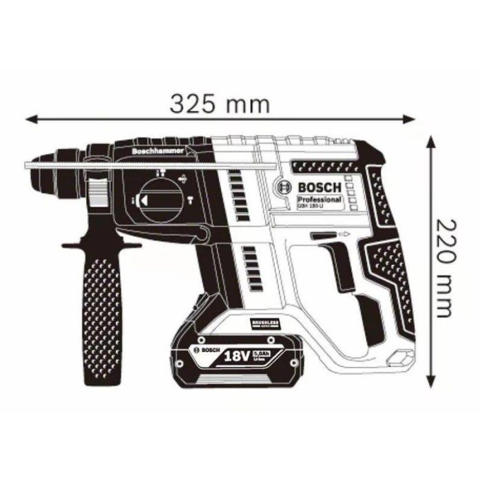 BOSCH-Aku-cekic-busilica-GBH-180-Li-Professional-2x4-Ah-1 BOSCH Aku čekić bušilica GBH 180-Li EC Solo Professional - Slika 2