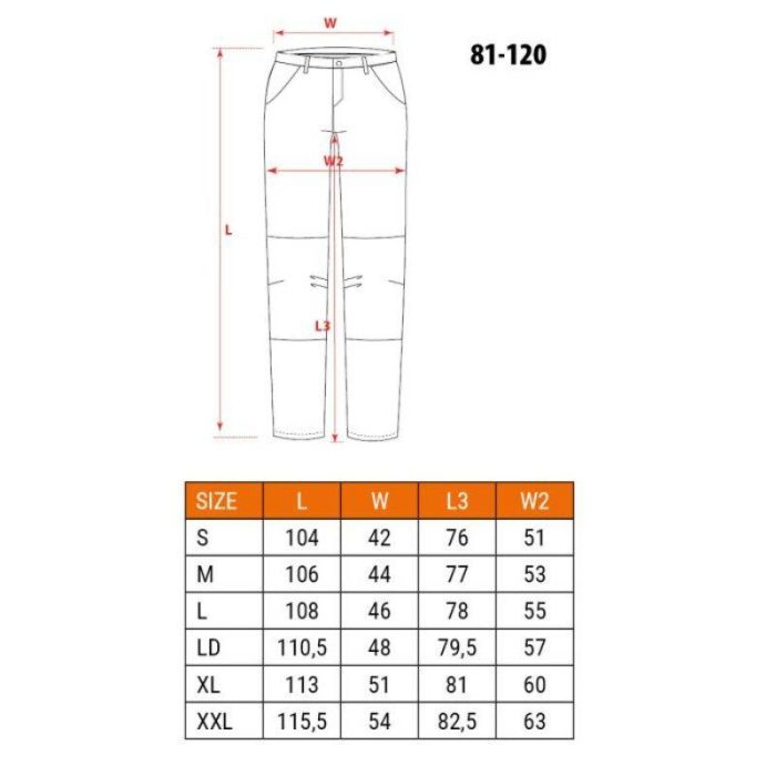 Bijele radne hlače S-XXL NEO 81-120 - Slika 2