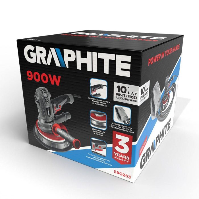 Brusilica za gips 900W, 180 mm 59G263 GRAPHITE - Slika 11