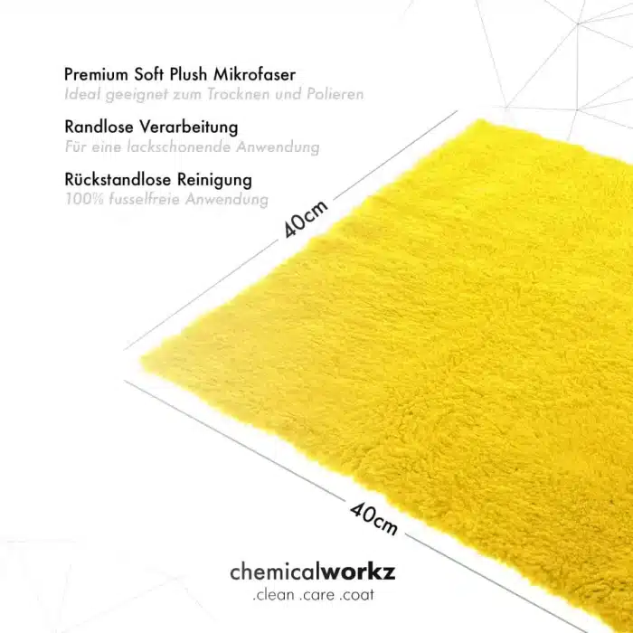 ChemicalWorkz Yellow Soft Touch Towel 500gsm 40x40 - Slika 3