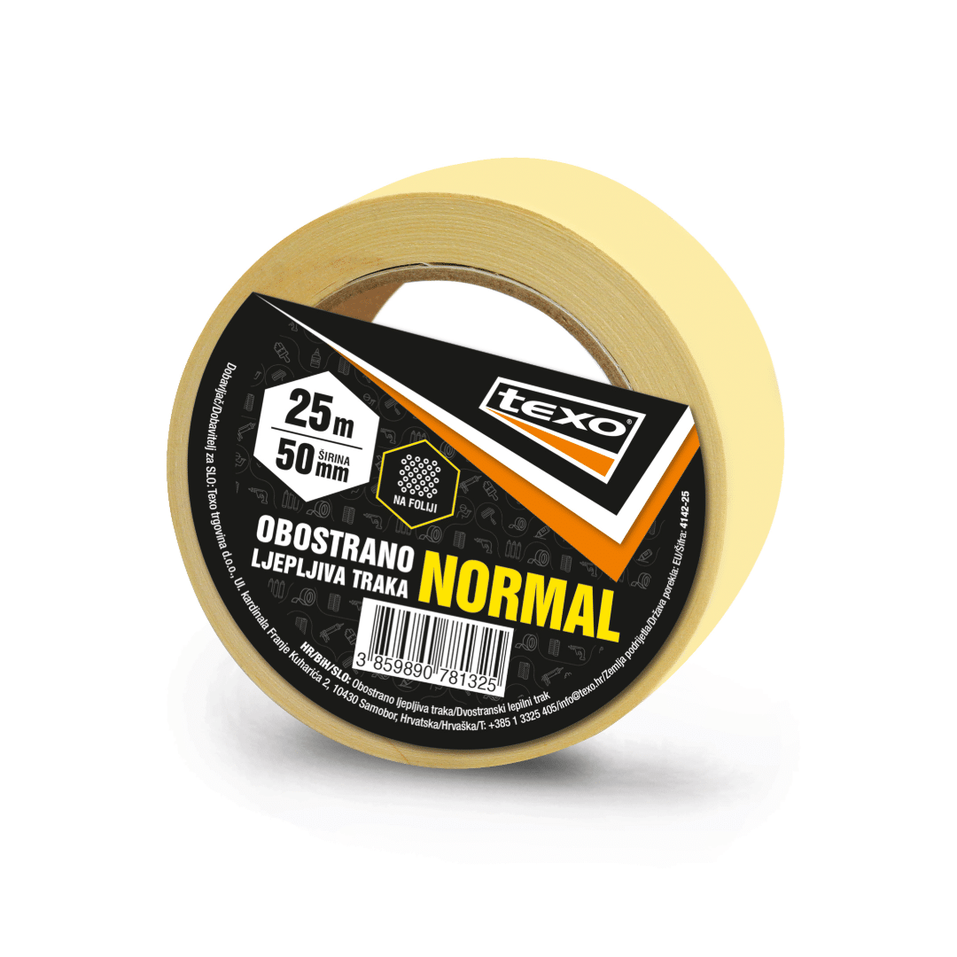 Dizajn bez naslova - 2026-01-27T144433.930 Obostrano ljepljiva traka na foliji normal 5-25 m TEXO - Slika 1