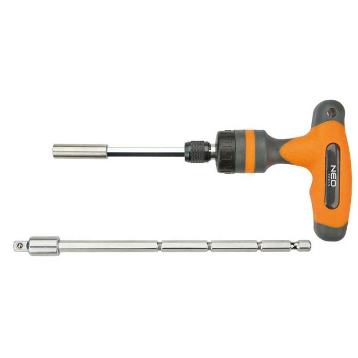 Držač za nastavke/bitove s račnom tip T 1/4" 175 mm NEO 06-076 Držač za nastavke/bitove s račnom tip T 1/4" 175 mm NEO 06-076
