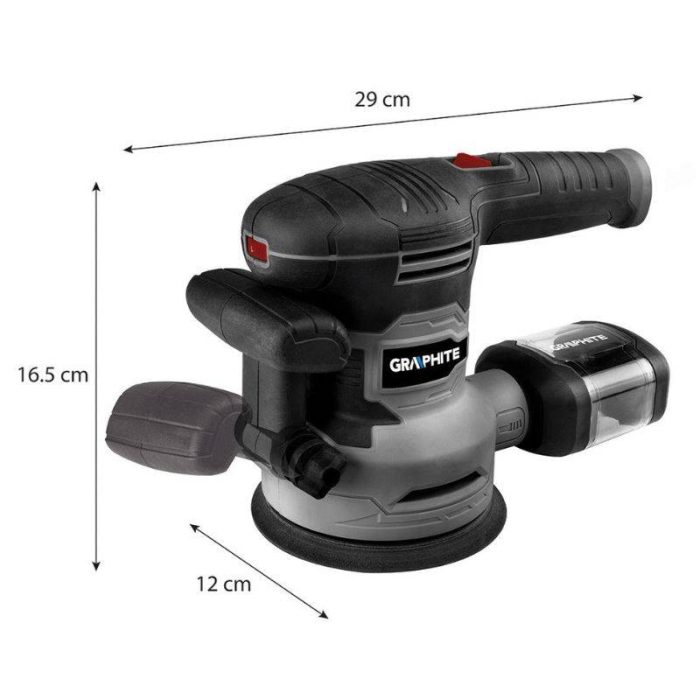 Ekscentrična brusilica 450 W GRAPHITE 59G349 - Slika 6