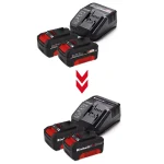 EINHELL set 2 baterije i brzi punjač Power X-Change Starter kit 18 V 3 Ah - Slika 2