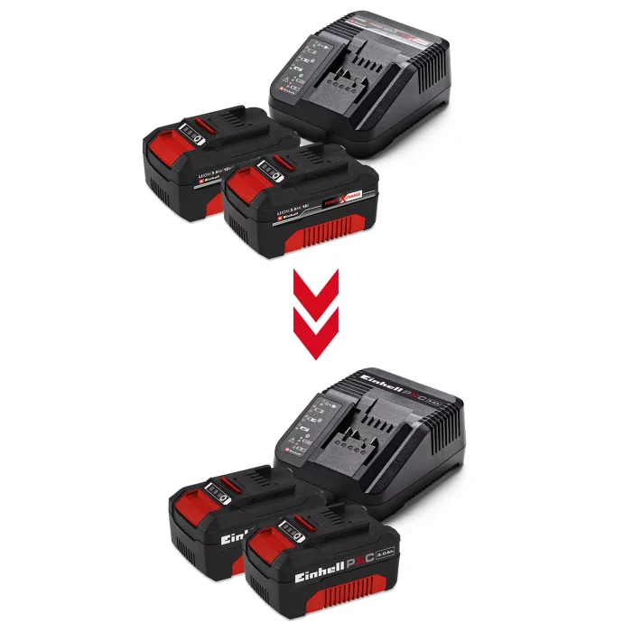 EINHELL set 2 baterije i brzi punjač Power X-Change Starter kit 18 V 3 Ah - Slika 2