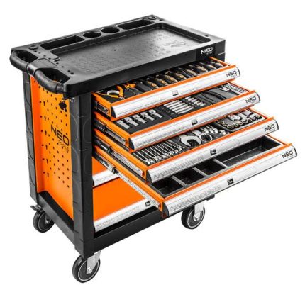 Kolica s alatom 6 ladica 126 kom NEO 84-223+G