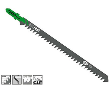 Nož za ubodnu pilu drvo 4.0 x 125 mm HAWERA T344D