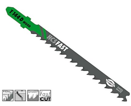 Nož za ubodnu pilu drvo 4.0 x 75 mm HAWERA T144D