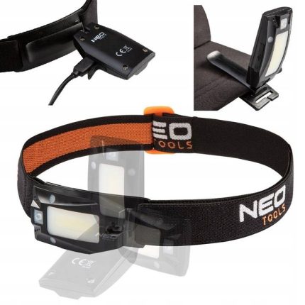 Punjiva naglavna LED svjetiljka 180 Lm + senzor pokreta NEO 99-069