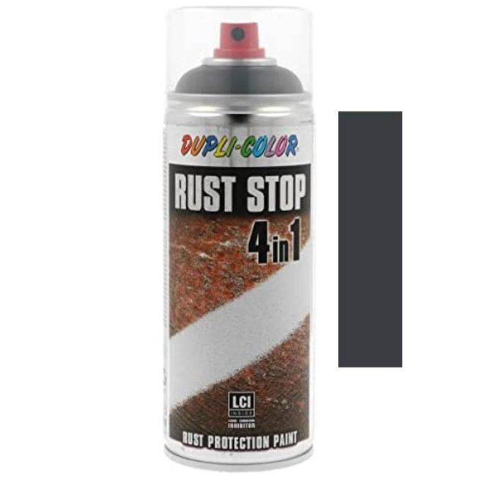 RUST STOP 4U1 sprej protiv hrđe 400 ml DUPLI-COLOR - RAL 9005 - Duboka crna