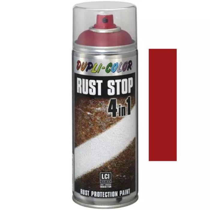 RUST STOP 4U1 sprej protiv hrđe 400 ml DUPLI-COLOR - RAL 3000 - Vatrena crvena