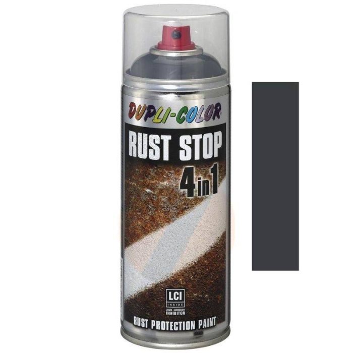 RUST STOP 4U1 sprej protiv hrđe 400 ml DUPLI-COLOR - RAL 7011 - Željezno siva