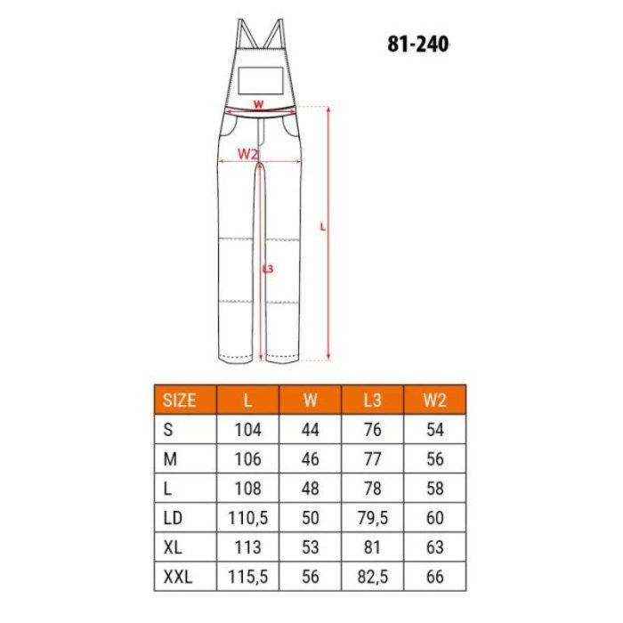 Radne hlače s naramenicama S-XXL NEO 81-240 - Slika 2