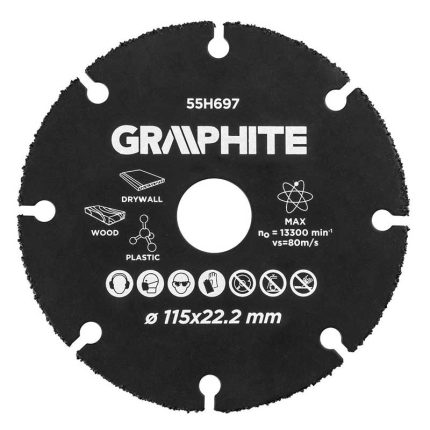 Rezna ploča za drvo i plastiku 115-230 mm GRAPHITE 55H697-55H699