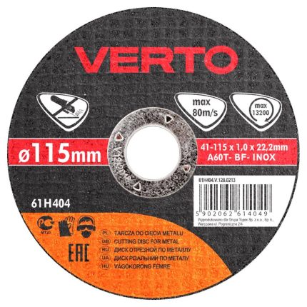 Rezna ploča za metal 115 mm VERTO 61H404