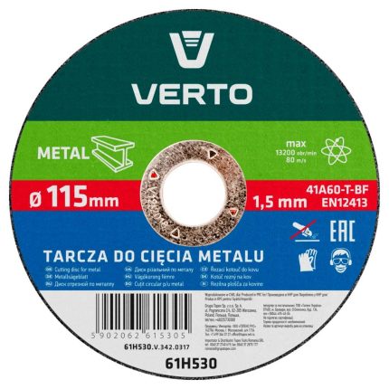 Rezna ploča za metal 115 mm VERTO 61H530