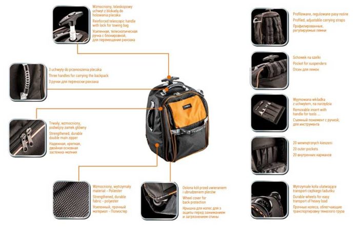 Ruksak za alat na kotačima NEO 84-303 - Slika 2