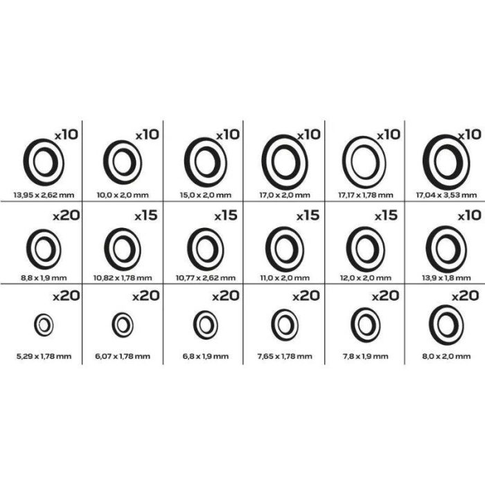Set O-prstenova za klima uređaje HNBR 270 kom NEO 11-976 - Slika 2