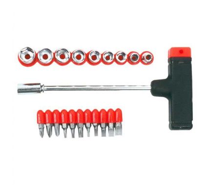 Set bitova i nasadnih ključeva s T-ručkom 21 kom TOP TOOLS 39D385