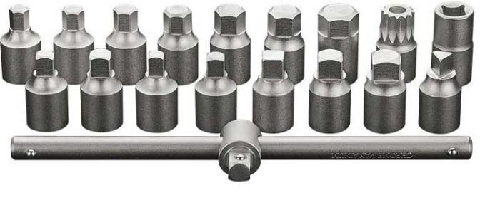 Set ključeva za ispuštanje ulja 18 kom 3/8" NEO 11-235 - Slika 2