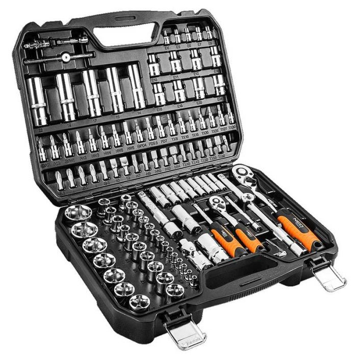 Set nasadnih ključeva 1/2" 1/4" 6 i 12-kutni 110 kom NEO 08-666 Set nasadnih ključeva 1/2" 1/4" 6 i 12-kutni 110 kom NEO 08-666