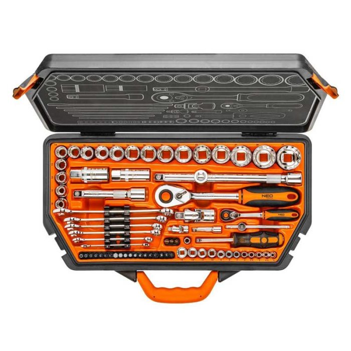 Set nasadnih ključeva 12-kutnih 1/2" 1/4" 71 kom NEO 08-635 Set nasadnih ključeva 12-kutnih 1/2" 1/4" 71 kom NEO 08-635