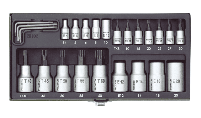 Set nasadnih ključeva TX 23 kom 23102 PROXXON Set nasadnih ključeva TX 23 kom 23102 PROXXON