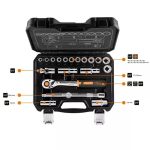 Set nasadnih ključeva s račnom 1/2" 20 kom NEO 10-032 - Slika 2