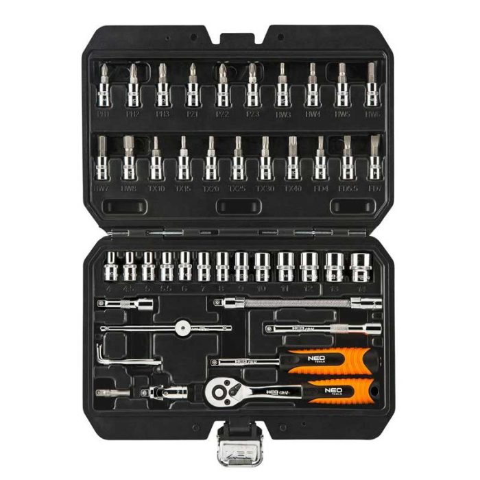 Set nasadnih ključeva s račnom 1/4" 46 kom NEO 08-660 Set nasadnih ključeva s račnom 1/4" 46 kom NEO 08-660
