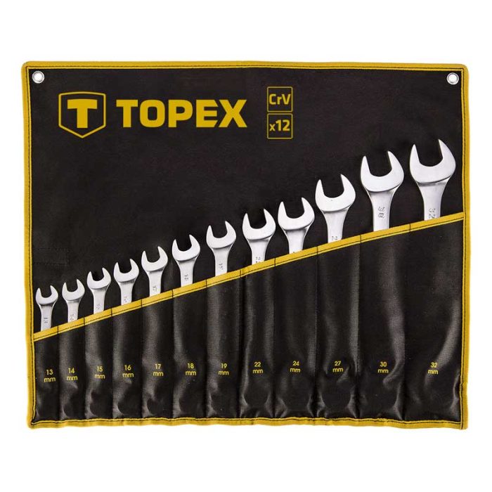 Set okasto-viljuškastih ključeva 12 kom 13-32 mm TOPEX 35D758 Set okasto-viljuškastih ključeva 12 kom 13-32 mm TOPEX 35D758