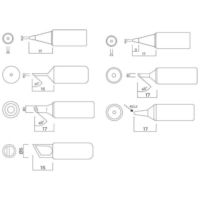 Set vrhova za lemljenje 7 kom NEO 19-225 - Slika 2