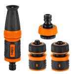 Set vrtna prskalica s regulacijom i 3 spojnice NEO 15-710/15-711