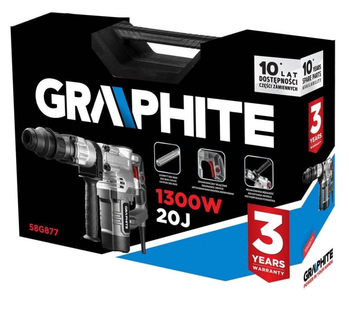 Udarna-busilica-SDS-MAX-1300W-58G877-GRAPHITE-4 Udarna bušilica SDS MAX 1300W 58G877 GRAPHITE - Slika 5