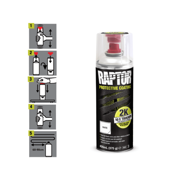 Untitled design (3) UPOL RAPTOR Bijeli premaz 2k 400 ml - Slika 2