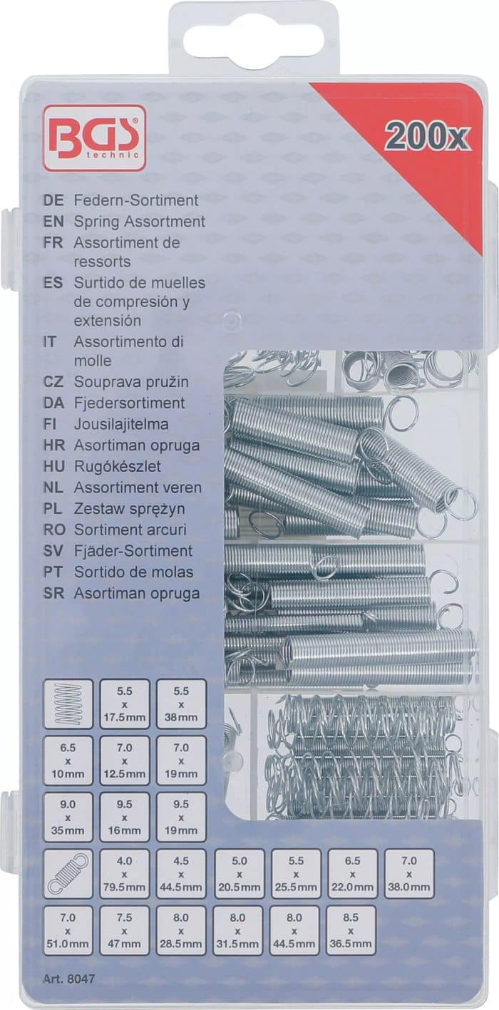 Asortiman opruga | vlačne i tlačne opruge | 200-dijelni - Slika 3