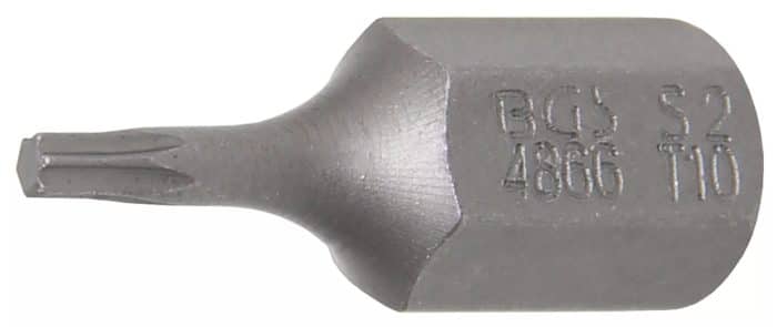 Bit | dužina 30 mm | vanjski šesterokutni pogon 10 mm (3/8") | T-profil (za Torx) T10 Bit | dužina 30 mm | vanjski šesterokutni pogon 10 mm (3/8") | T-profil (za Torx) T10