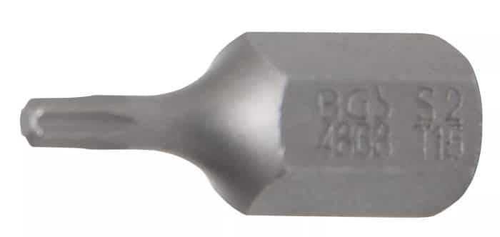 Bit | dužina 30 mm | vanjski šesterokutni pogon 10 mm (3/8") | T-profil (za Torx) T15 Bit | dužina 30 mm | vanjski šesterokutni pogon 10 mm (3/8") | T-profil (za Torx) T15