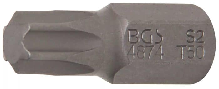 Bit | dužina 30 mm | vanjski šesterokutni pogon 10 mm (3/8") | T-profil (za Torx) T50 Bit | dužina 30 mm | vanjski šesterokutni pogon 10 mm (3/8") | T-profil (za Torx) T50