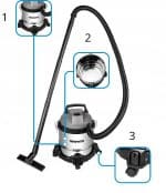Industrijski mokro/suhi usisivač GRAPHITE 59G613 - Slika 3