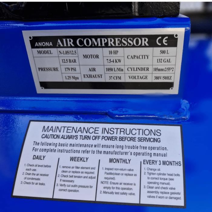 Klipni kompresor za zrak 300/500 L, 7,5kW, 12,5 bar - Slika 3