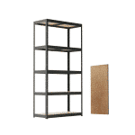 POLICA METAL/DRVO 180 X 90 X 40 cm/5 POLICA/ 875 kg BLACK FROZEN