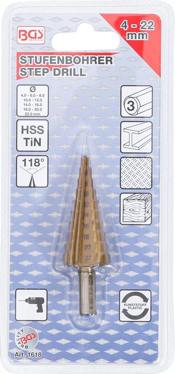 Postupno svrdlo | titan-nitriran | Ø 4 - 22 mm - Slika 3