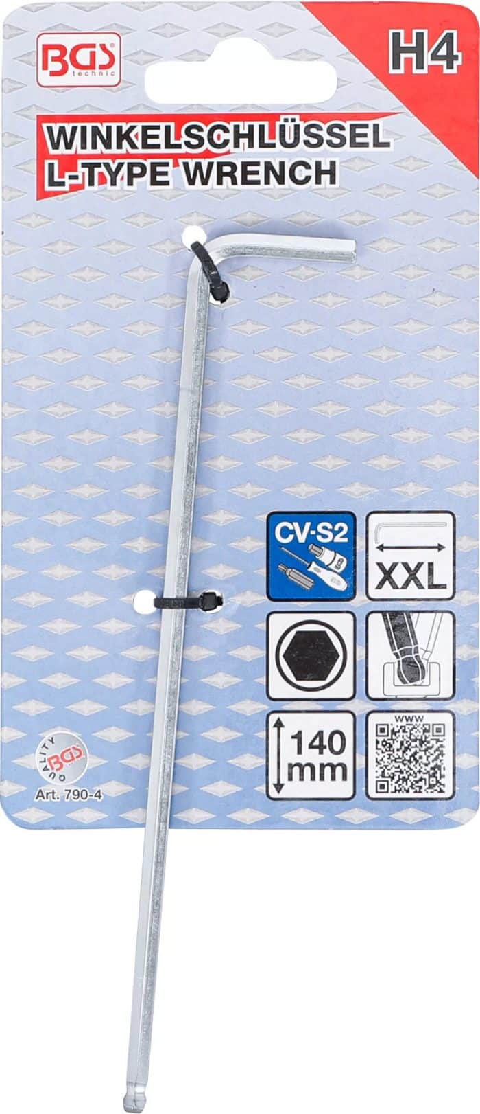 Šesterokutni ključ | ekstra dugi | unutarnji šesterokut/unutarnji šesterokut s kuglastom glavom 4 mm - Slika 3