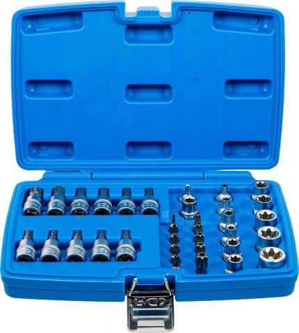 Set bitova i utičnih ključeva | 10 mm (3/8") | T-profil (za Torx) | 34-dijelni