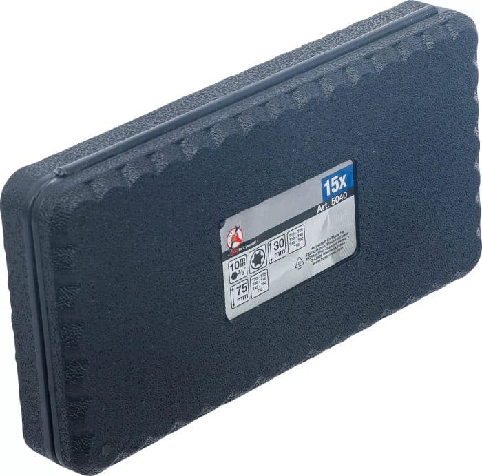 Set bitova | vanjski šesterokutni pogon 10 mm (3/8") | T-profil (za Torx) | 15-dijelni - Slika 5