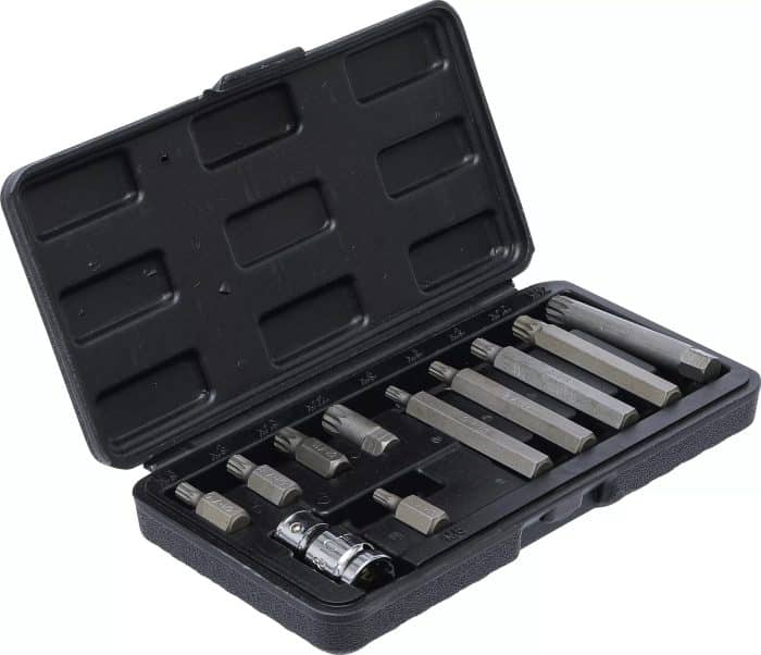 Set bitova | vanjski šesterokutni pogon 10 mm (3/8") | unutarnje ozubljenje (za XZN) | 11-dijelni - Slika 2