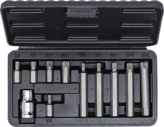 Set bitova | vanjski šesterokutni pogon 10 mm (3/8") | unutarnje ozubljenje (za XZN) | 11-dijelni - Slika 4